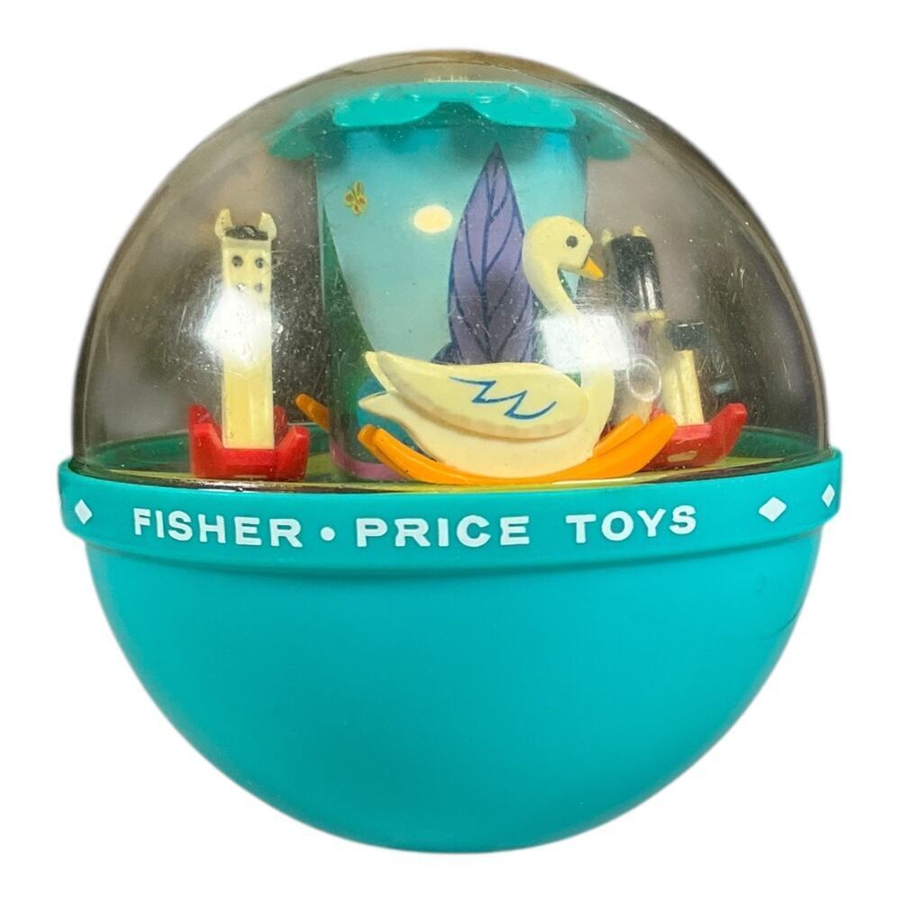 Vintage Fisher-Price Merry-Go-Round Push ’N Spin Toy 1960s–70s Classic Baby